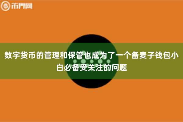 数字货币的管理和保管也成为了一个备麦子钱包小白必备受关注的问题