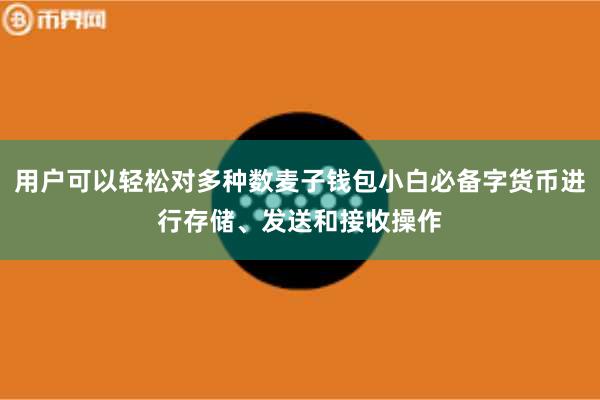 用户可以轻松对多种数麦子钱包小白必备字货币进行存储、发送和接收操作