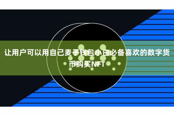 让用户可以用自己麦子钱包小白必备喜欢的数字货币购买NFT